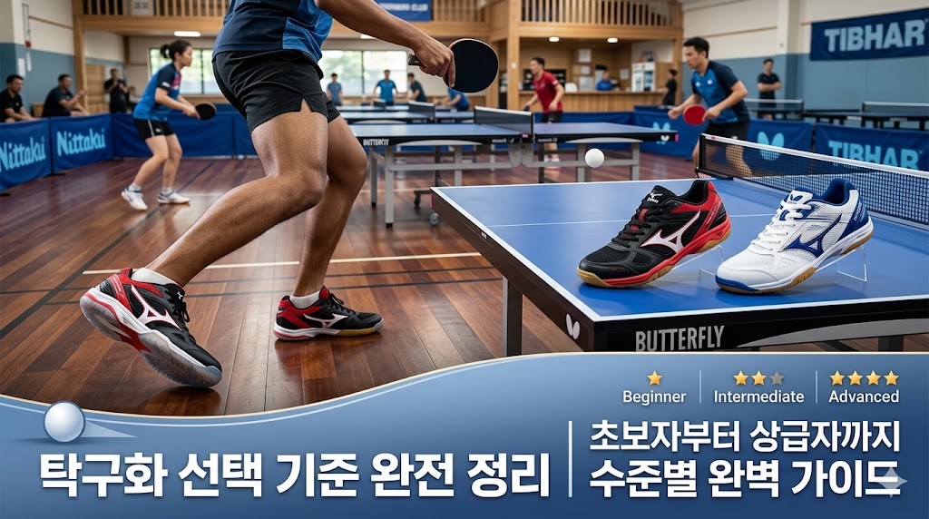 탁구화 선택 기준 완전 정리: 초보자부터 상급자까지 가이드