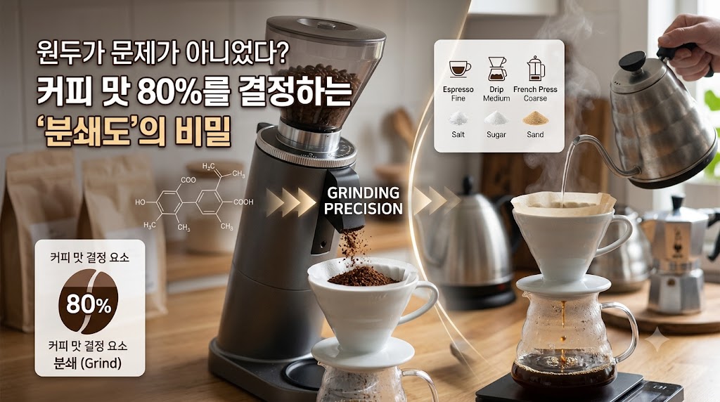 커피 맛의 80%를 결정하는 커피 그라인더 분쇄도 조절 팁
