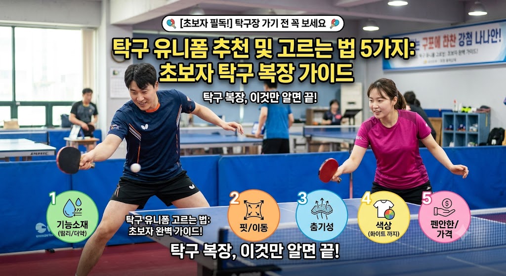 탁구 유니폼 추천 및 고르는 법: 초보자 복장 가이드